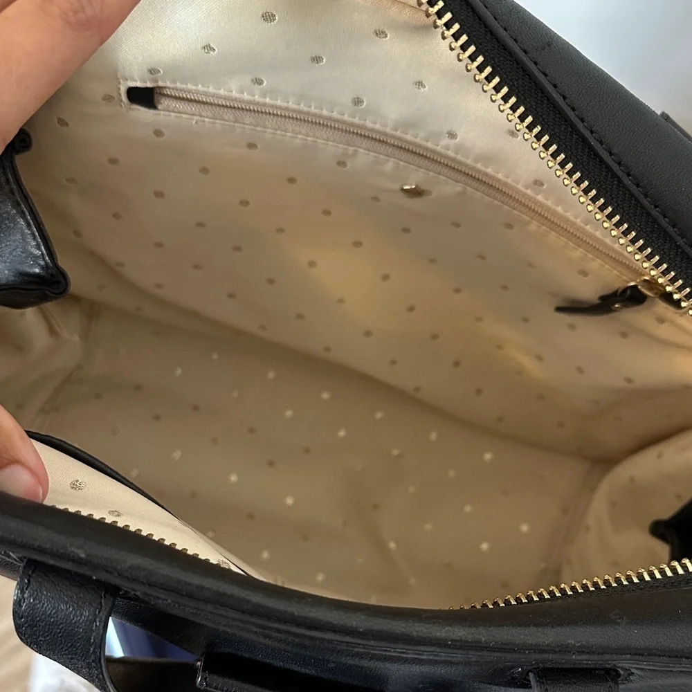 Leopard Print Black Leather Large Handbag/Workbag